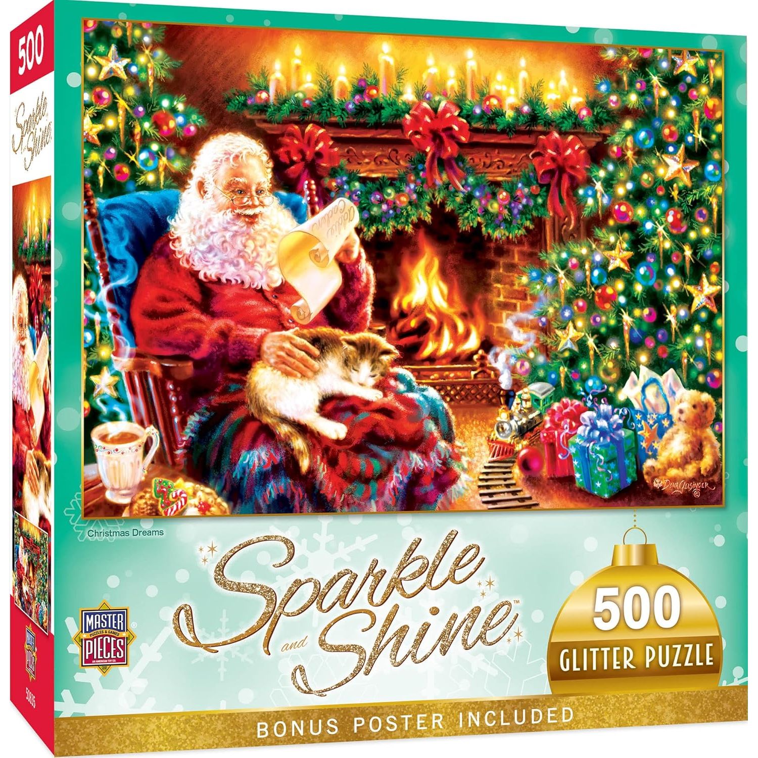 MasterPieces Sparkle Shine "Christmas Dreams" 500 Piece Glitter Puzzle 21" x 15" main product image