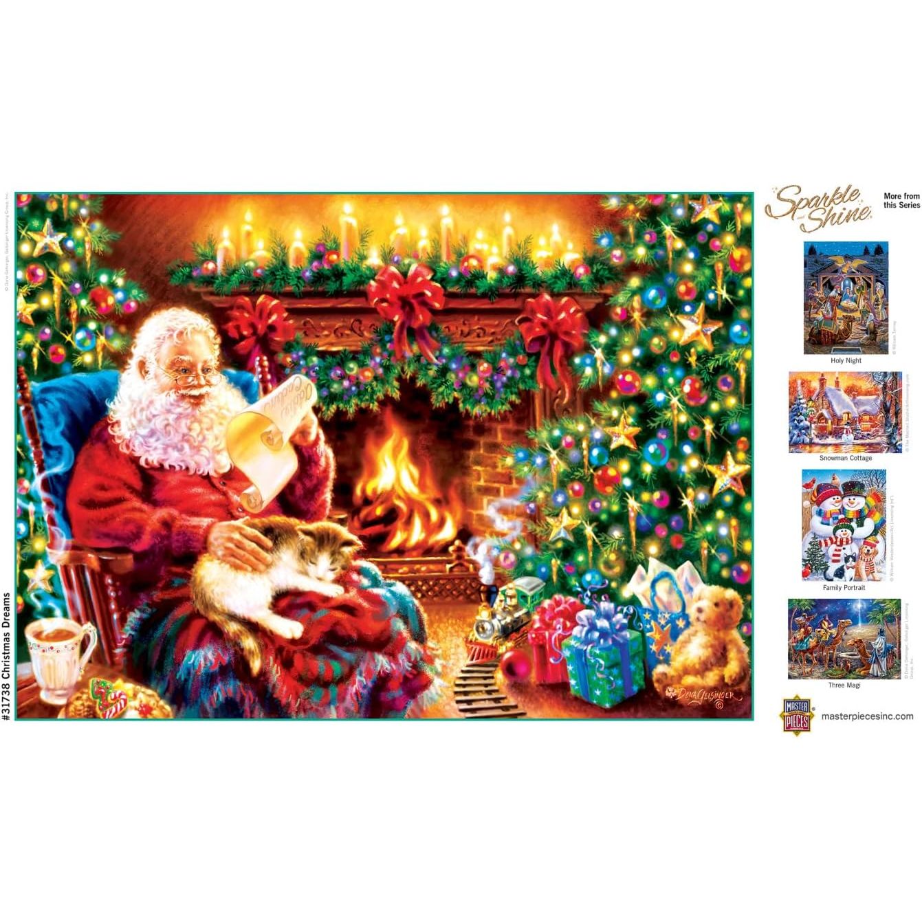 MasterPieces Sparkle Shine "Christmas Dreams" 500 Piece Glitter Puzzle 21" x 15" detailed image 4